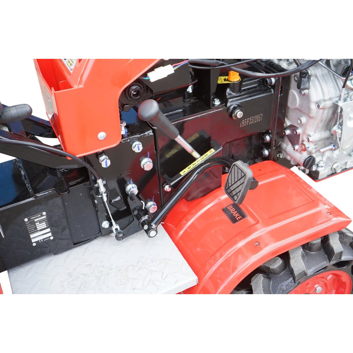 Mini tractor 4x4 diesel 17CP, 531cc, 3+1 viteze, 2 cutii de viteze, pornire electrica/manuala, latime lucru 1050mm cu freza, rarita, roti metalice, picior sprijin THOR - imagine 11
