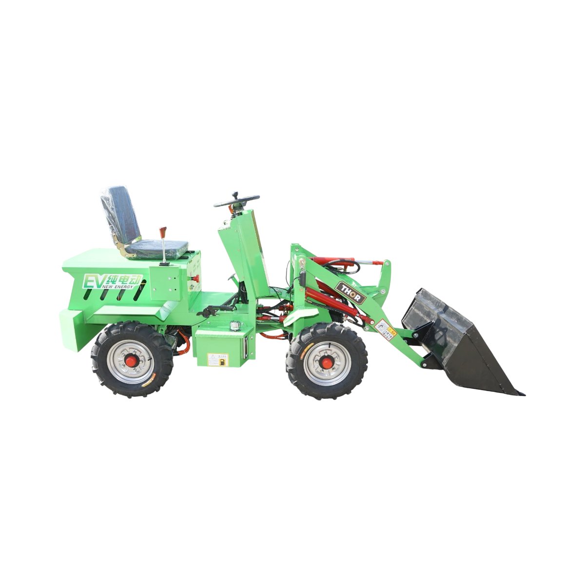 Mini incarcator frontal electric 700kg 4x4, 2 motoare 2200W brushless, baterie 60V/70Ah, capacitate ridicare 400kg, latime cupa 1000mm THOR - imagine 4