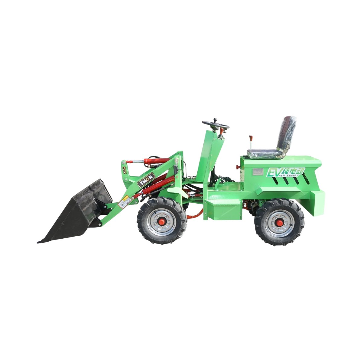 Mini incarcator frontal electric 700kg 4x4, 2 motoare 2200W brushless, baterie 60V/70Ah, capacitate ridicare 400kg, latime cupa 1000mm THOR - imagine 2
