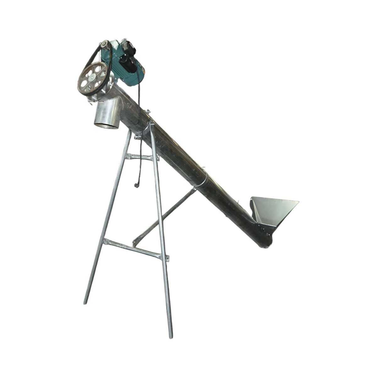 Snec transportor cereale orizontal 3m, 220V, 3kW, diametru 160mm, capacitate 10-15 T/h, cuva de alimentare si suport THOR - imagine 5