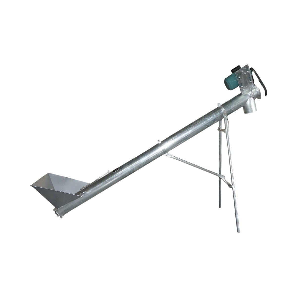 Snec transportor cereale orizontal 3m, 220V, 3kW, diametru 160mm, capacitate 10-15 T/h, cuva de alimentare si suport THOR - imagine 3