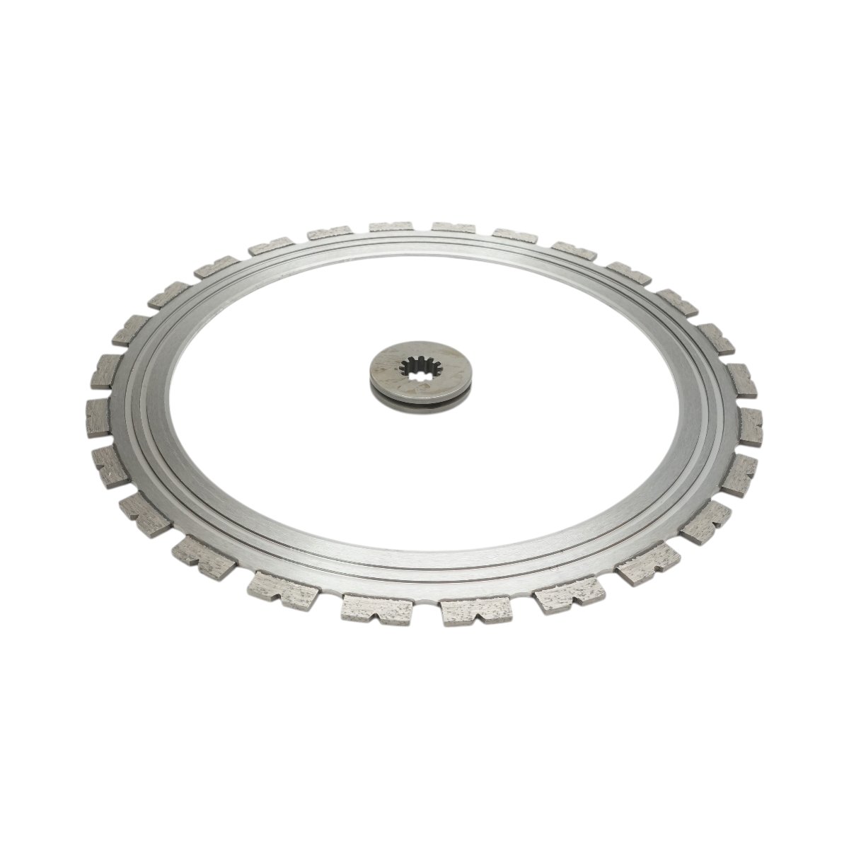 Disc inelar diamantat segmentat 400mm, 26 dinti, rola antrenare pentru masina de taiat beton Breckner Germany - imagine 2