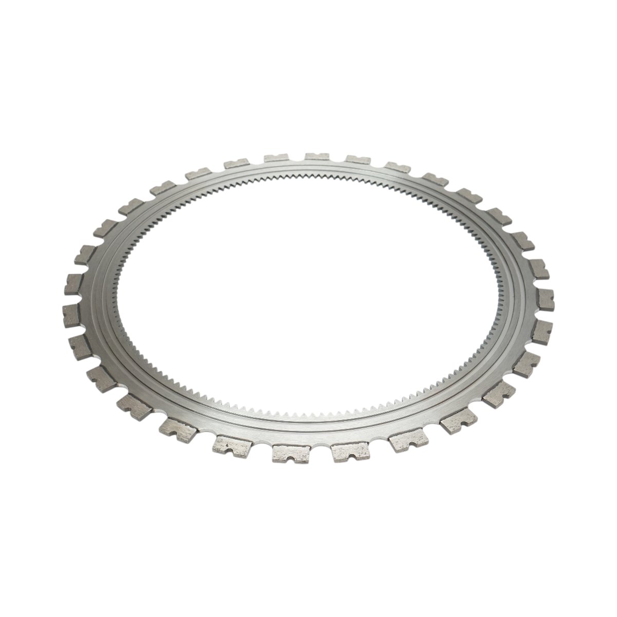 Disc inelar diamantat segmentat 410mm, 30 dinti, caneluri interioare antrenare pentru masina de taiat beton Breckner Germany - imagine 2