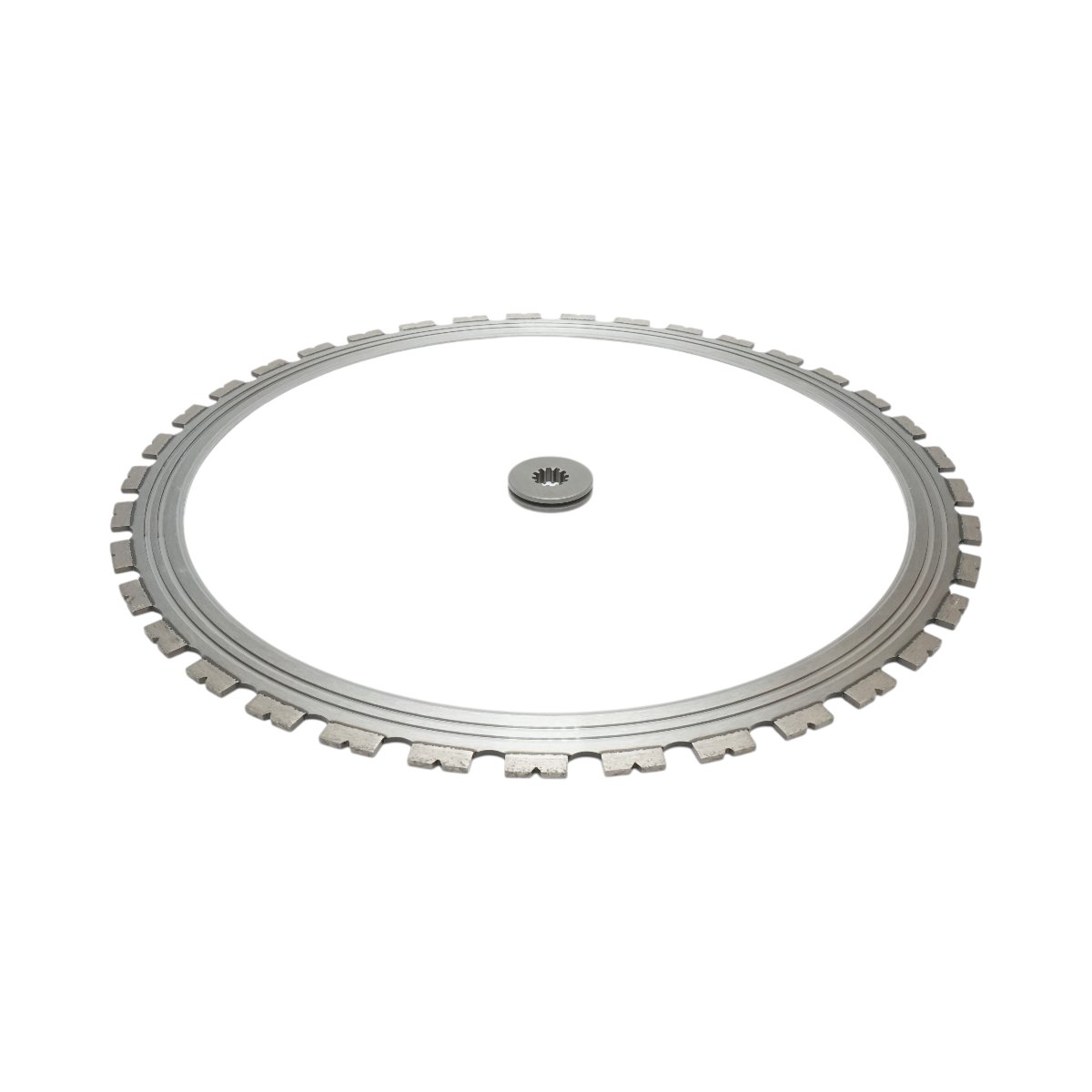 Disc inelar diamantat segmentat 600mm, 37 dinti, rola antrenare pentru masina de taiat beton Breckner Germany - imagine 2