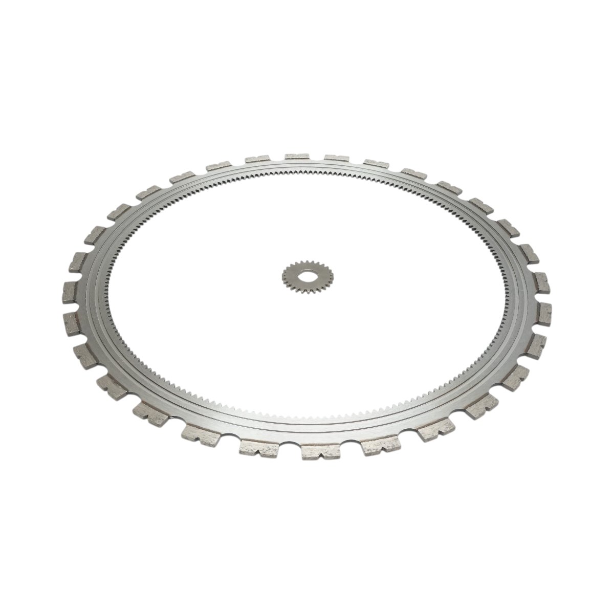 Disc inelar diamantat segmentat 510mm, 30 dinti, caneluri interioare cu rola antrenare pentru masina de taiat beton Breckner Germany - imagine 2