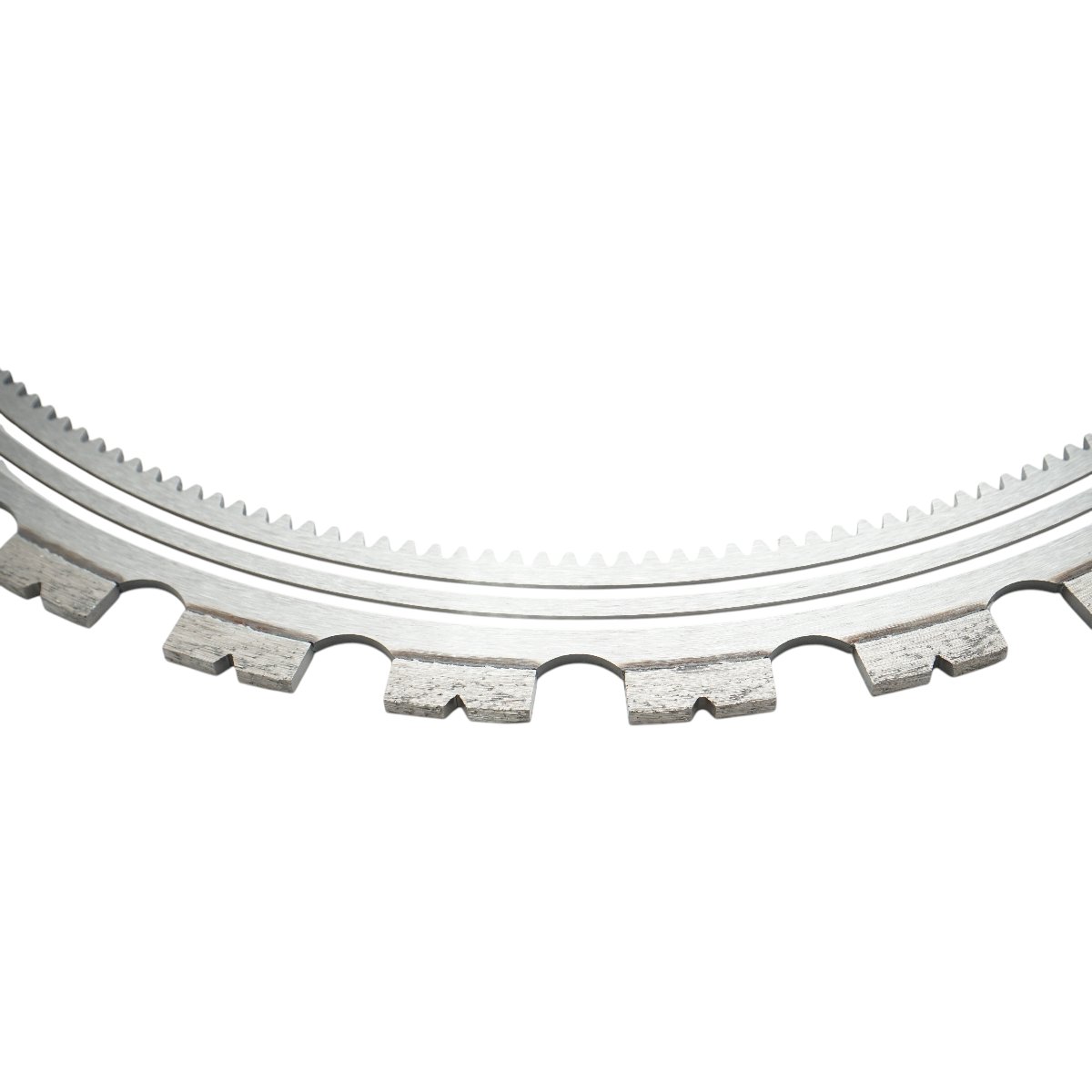 Disc inelar diamantat segmentat 510mm, 30 dinti, caneluri interioare cu rola antrenare pentru masina de taiat beton Breckner Germany - imagine 3