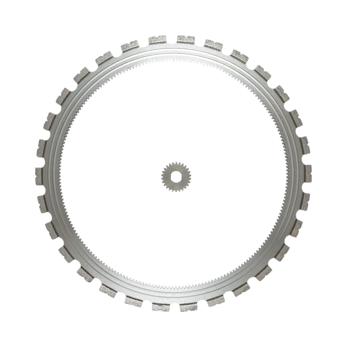 Disc inelar diamantat segmentat 510mm, 30 dinti, caneluri interioare cu rola antrenare pentru masina de taiat beton Breckner Germany