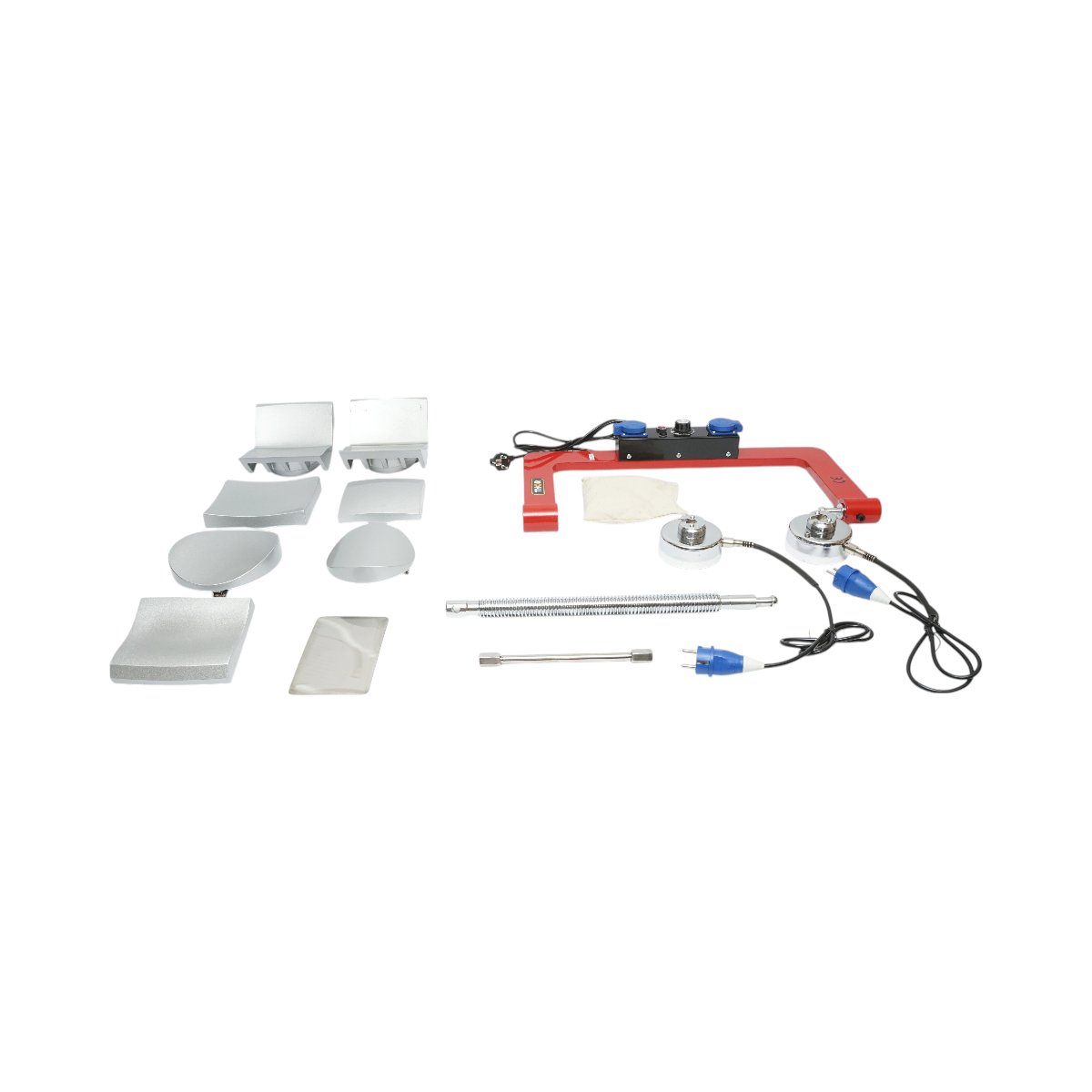 Dispozitiv electric vulcanizare anvelope la cald 2x500W, 220V, 7 adaptoare aluminiu, temperatura reglabila 0-180°C - imagine 4