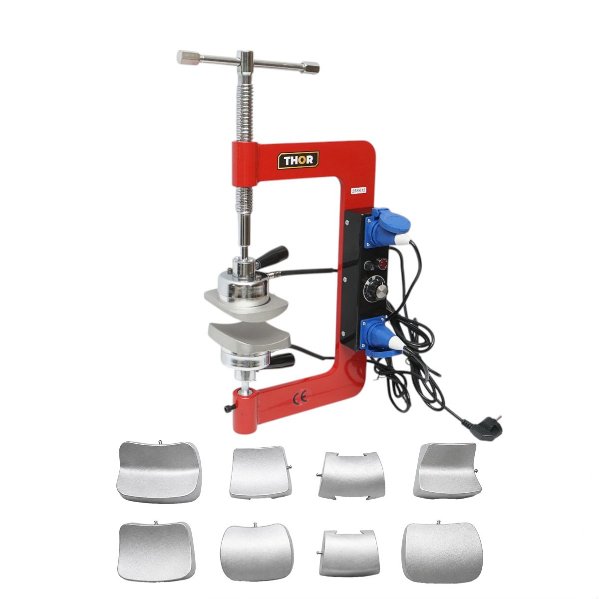 Dispozitiv electric vulcanizare anvelope la cald 2x500W, 220V, 8 adaptoare aluminiu, temperatura reglabila 0-180°C