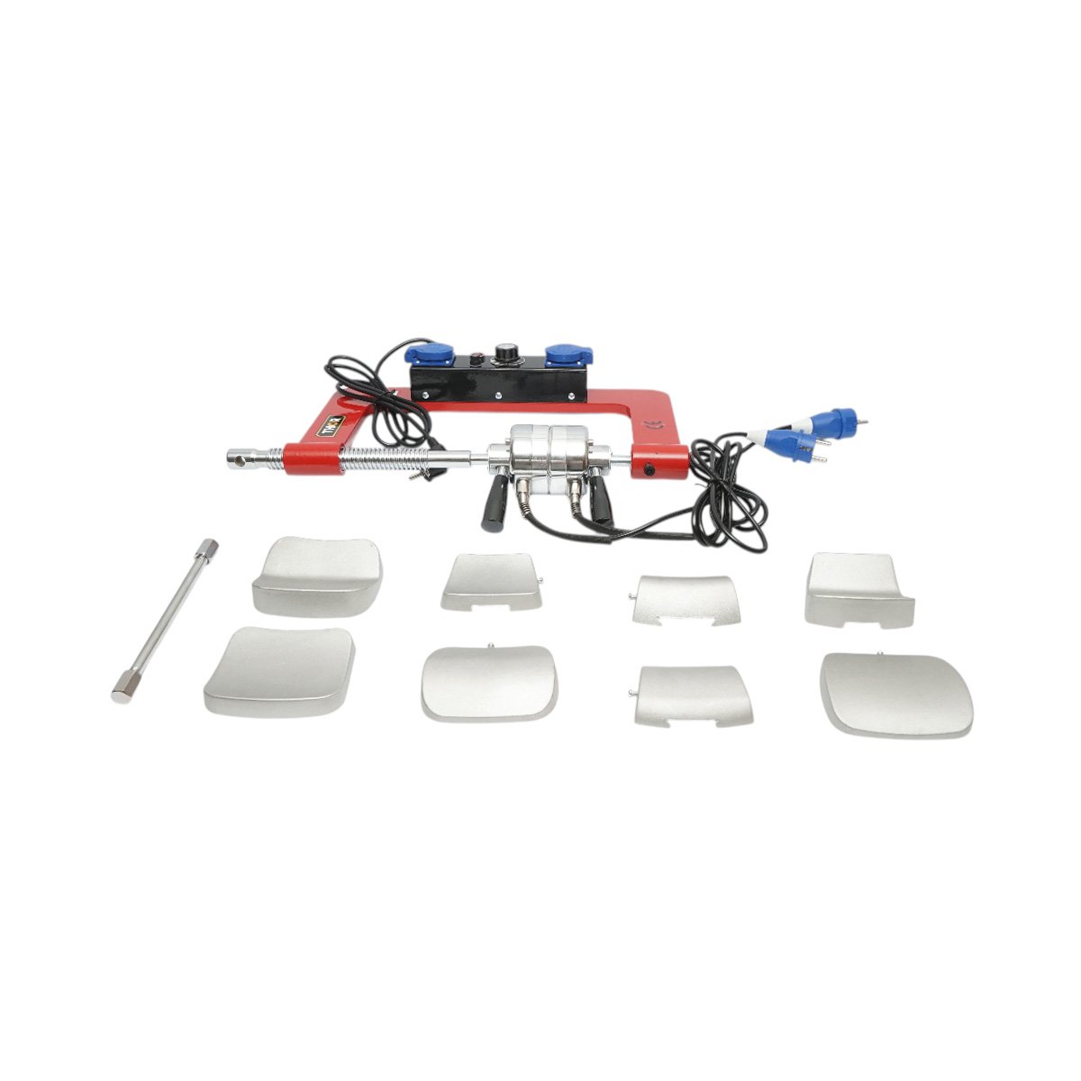 Dispozitiv electric vulcanizare anvelope la cald 2x500W, 220V, 8 adaptoare aluminiu, temperatura reglabila 0-180°C - imagine 2
