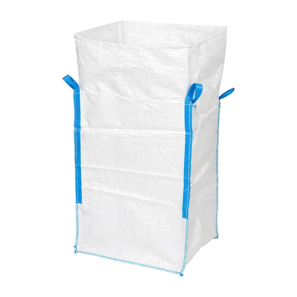 Sac big bag 100x100x130cm alb, capacitate 2000kg, tip U-Panel nelaminat, fund plan, top fusta 85cm