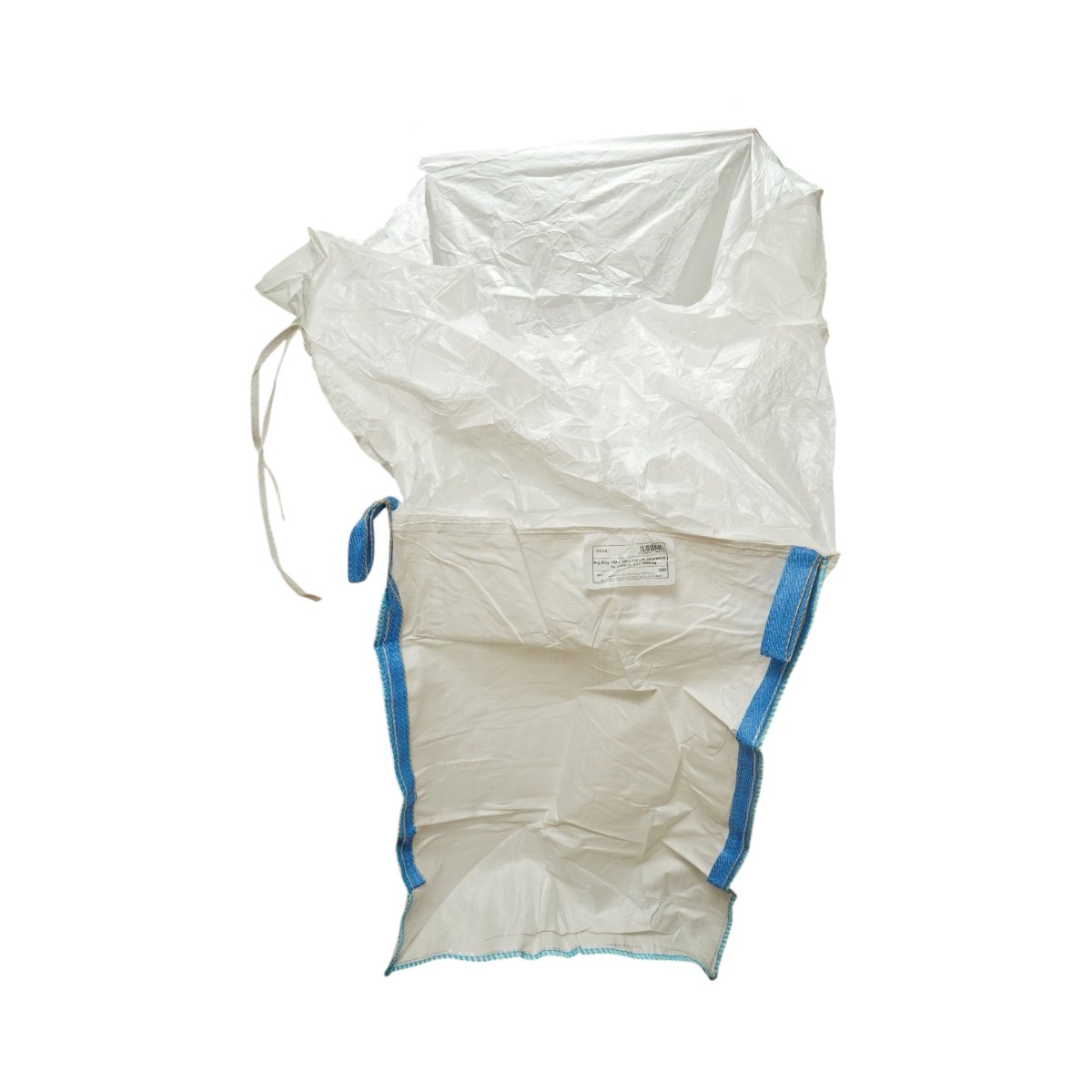 Sac big bag 100x100x130cm alb, capacitate 2000kg, tip U-Panel nelaminat, fund plan, top fusta 85cm - imagine 2