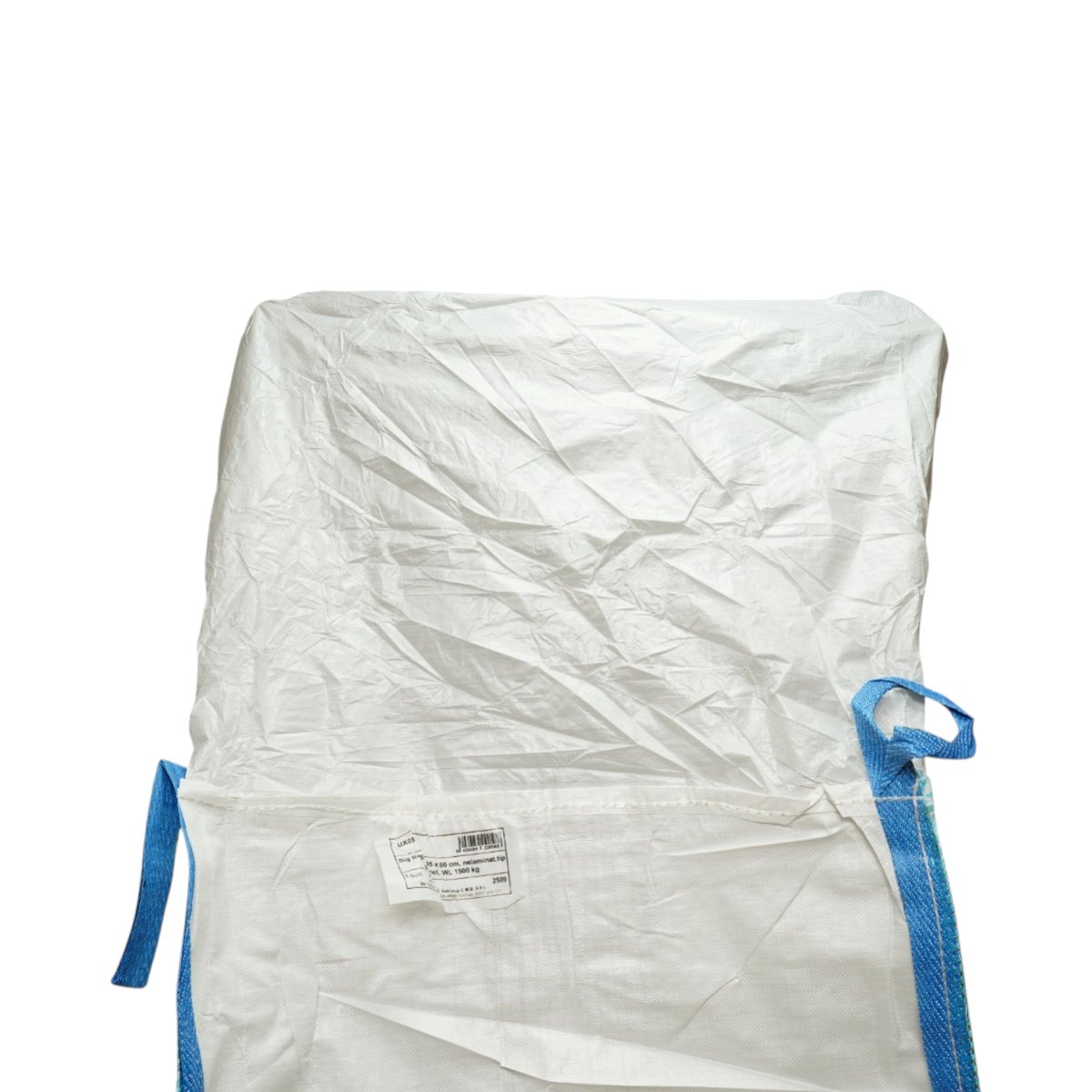 Sac big bag 95x95x165cm alb, capacitate 1500kg, tip U-Panel nelaminat, fund plan, top fusta 85cm - imagine 3