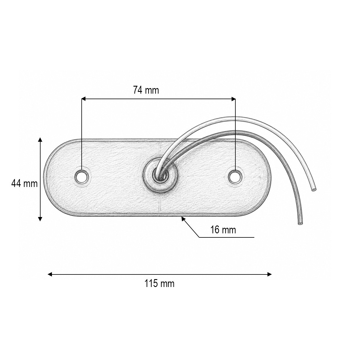 Lampa gabarit laterala ovala LED NEON 12V-24V galbena 24 LED-uri 115x44x16mm Breckner Germany - imagine 3