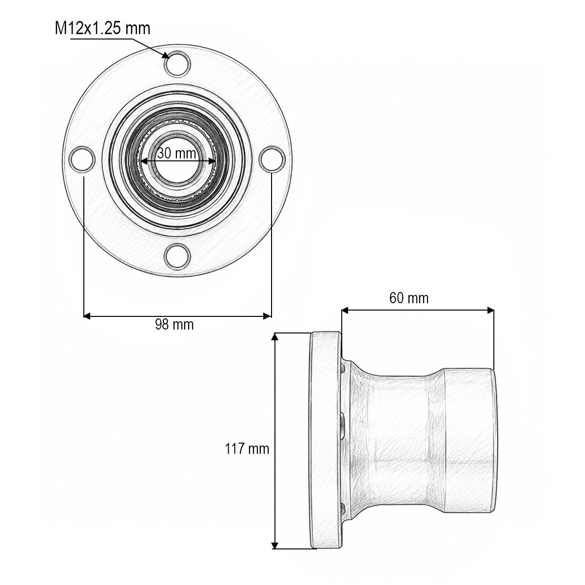 Butuc rulment cu flansa BAA-0003 - imagine 3