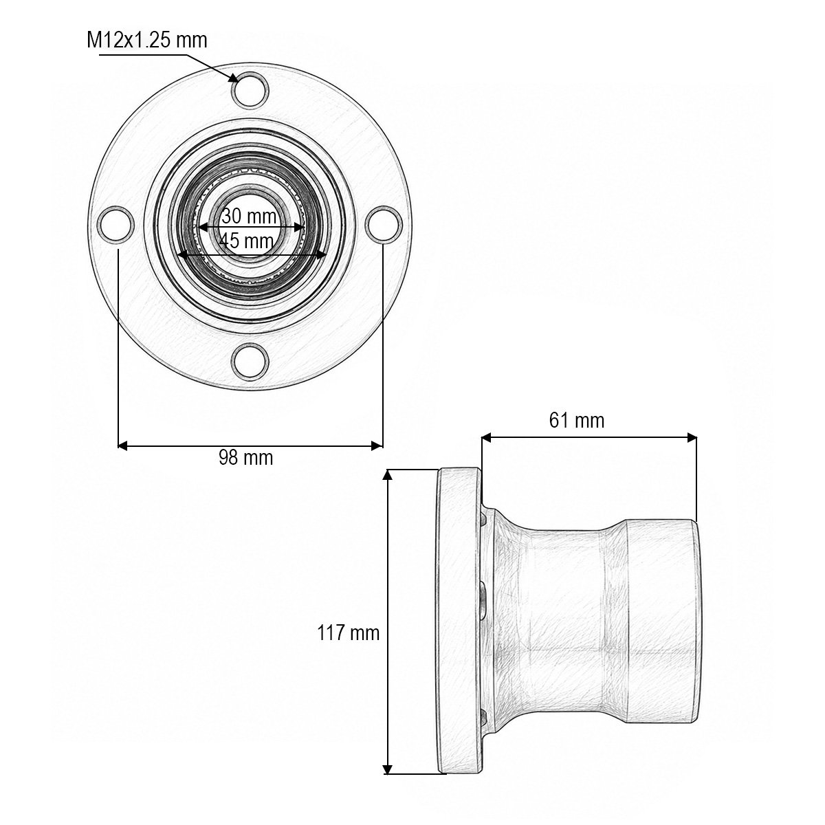 Butuc rulment cu flansa BAA-0003A - imagine 4