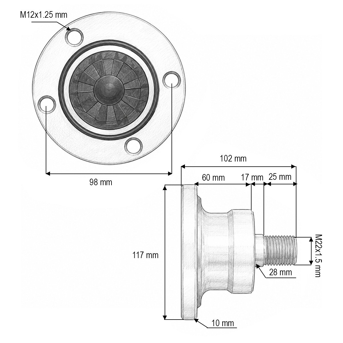 Butuc rulment cu flansa BAA-0006 - imagine 4