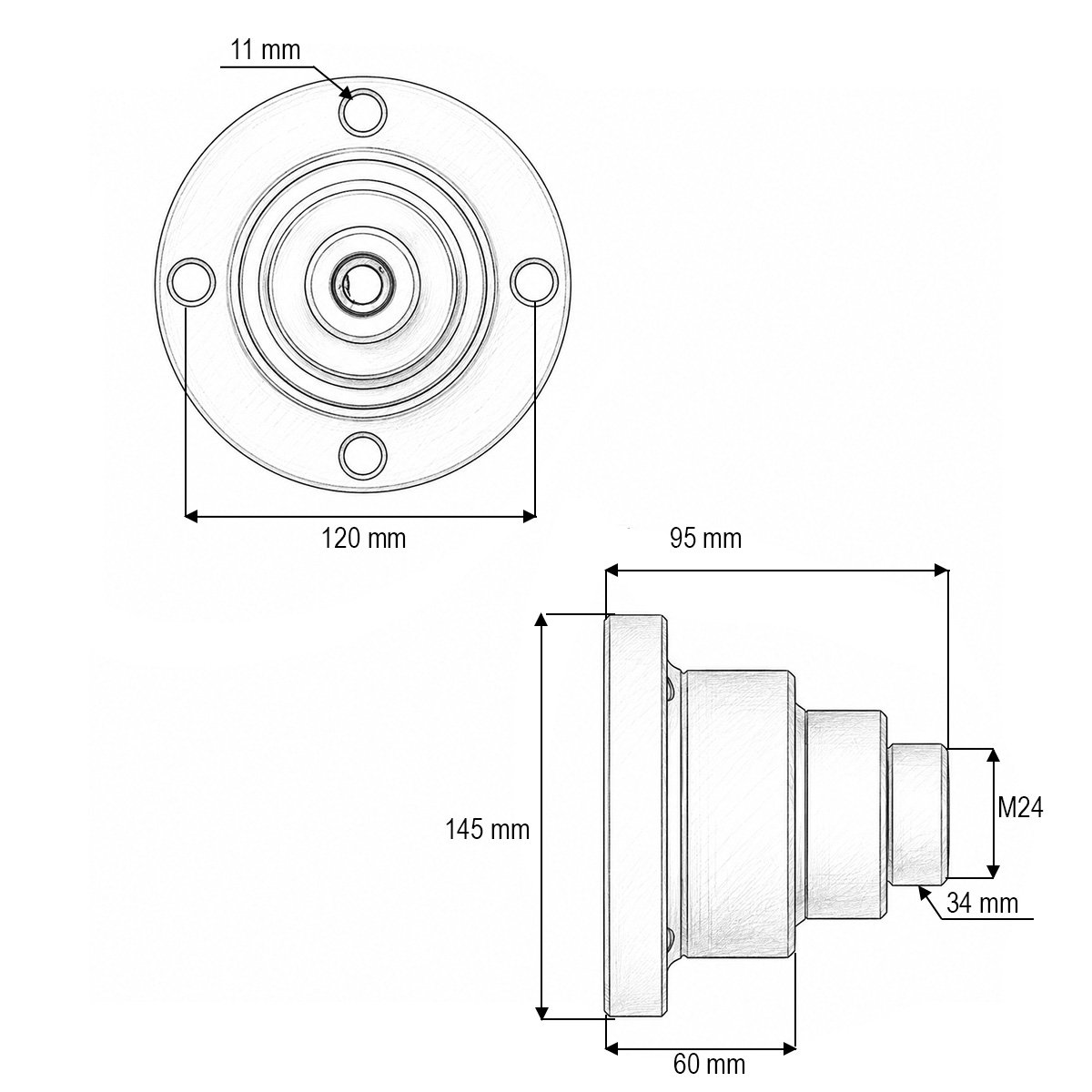 Butuc disc grapa cu talere Amazone Catros cod OEM 78107325, IL50A-120/4H-M20 - imagine 3