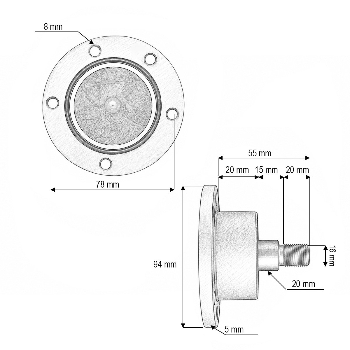 Butuc disc semanatoare cod OEM IL20-80/5H-M16 - imagine 4