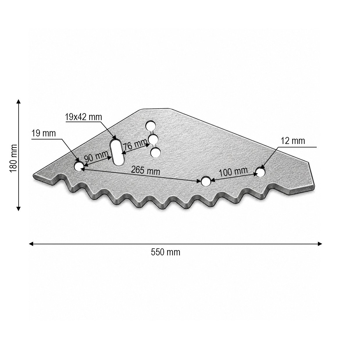 Cutit malaxor furaje Mayer Silo King 550x180x5mm cod OEM 527527436 - imagine 3