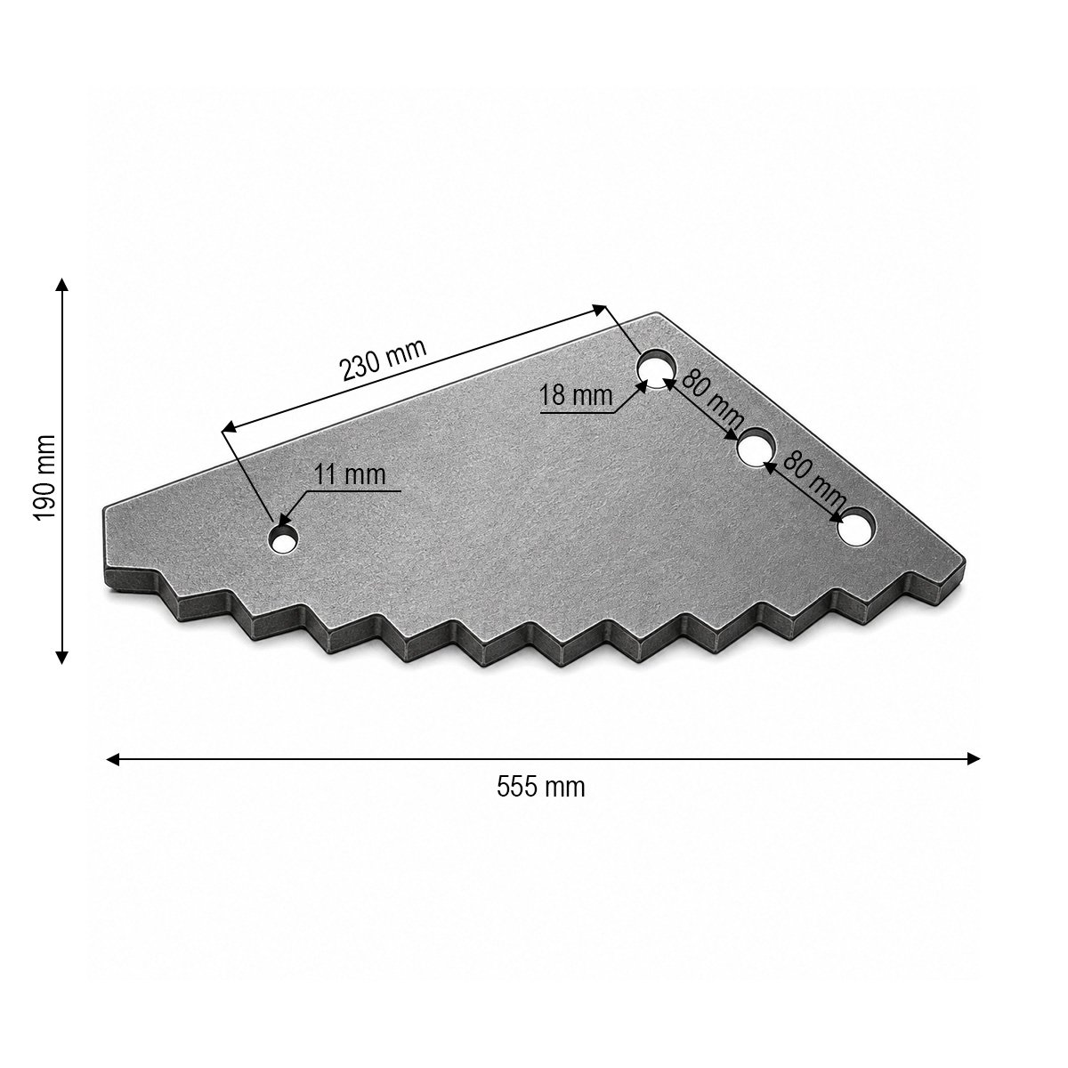 Cutit malaxor furaje Strautmann Verti Mix 13004, 15004, 18004, 21004, 555x190x8mm cod OEM 527527048 - imagine 3