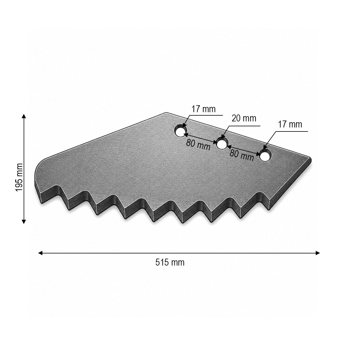 Cutit malaxor furaje Kuhn 515x195x8mm cod OEM A5303620N - imagine 3