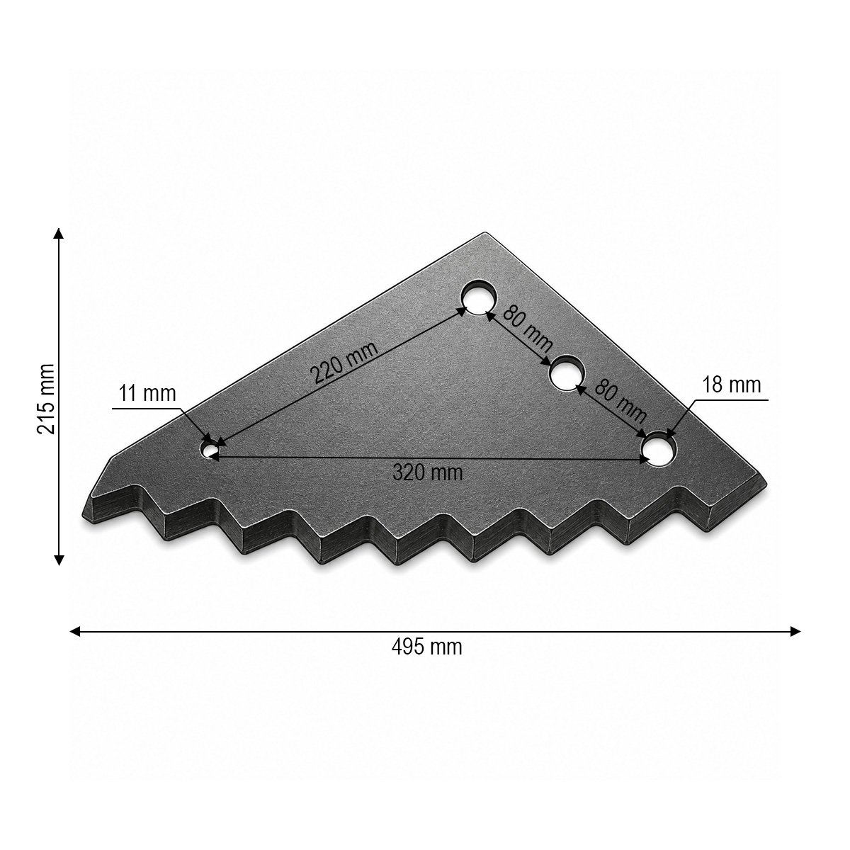 Cutit malaxor furaje Strautmann Verti Mix, Sherpa 495x215x8mm cod OEM 527527104, 60903500N - imagine 3