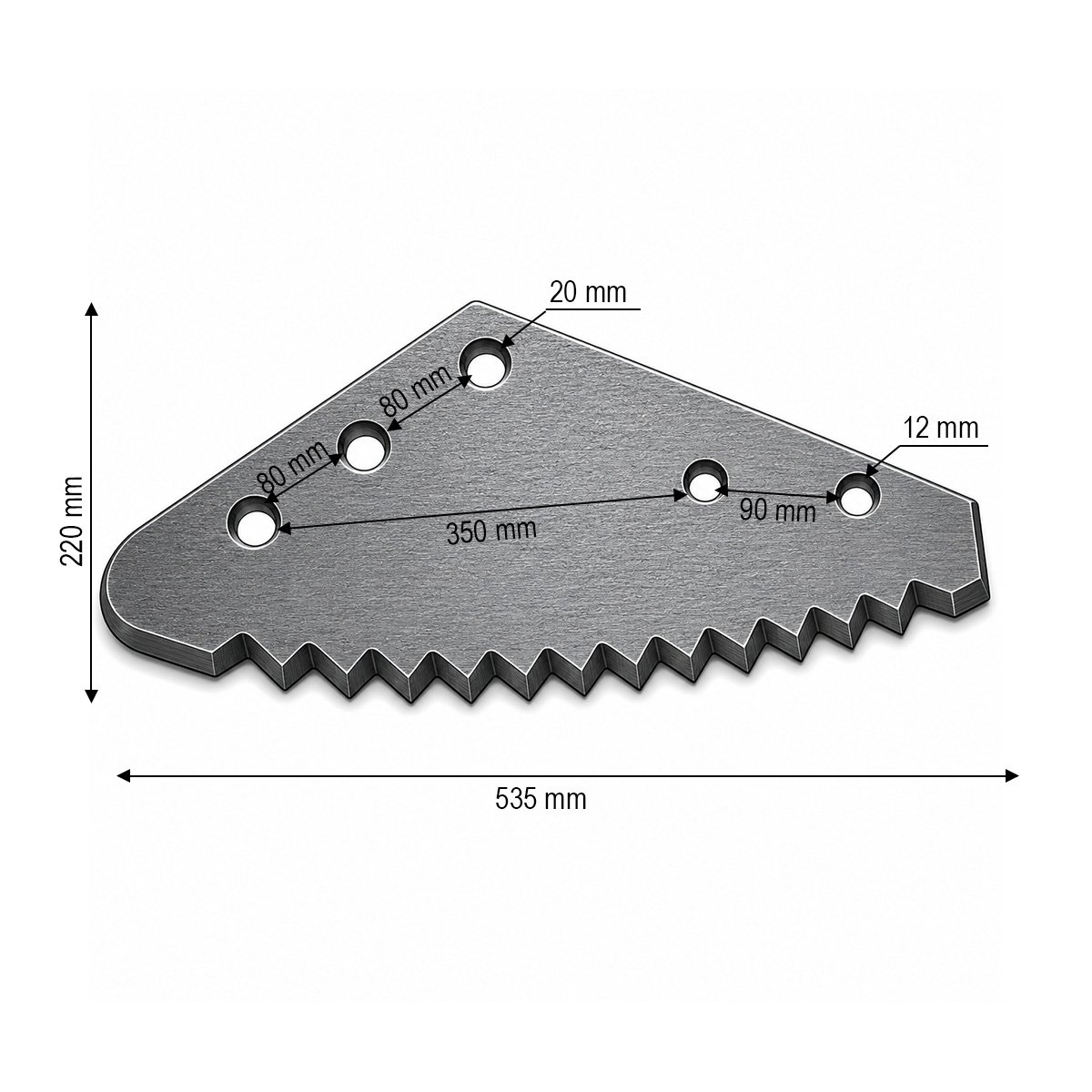 Cutit malaxor furaje Eurocomp, Faresin, AGM, AVM 535x220x6mm cod OEM 527527305 - imagine 3