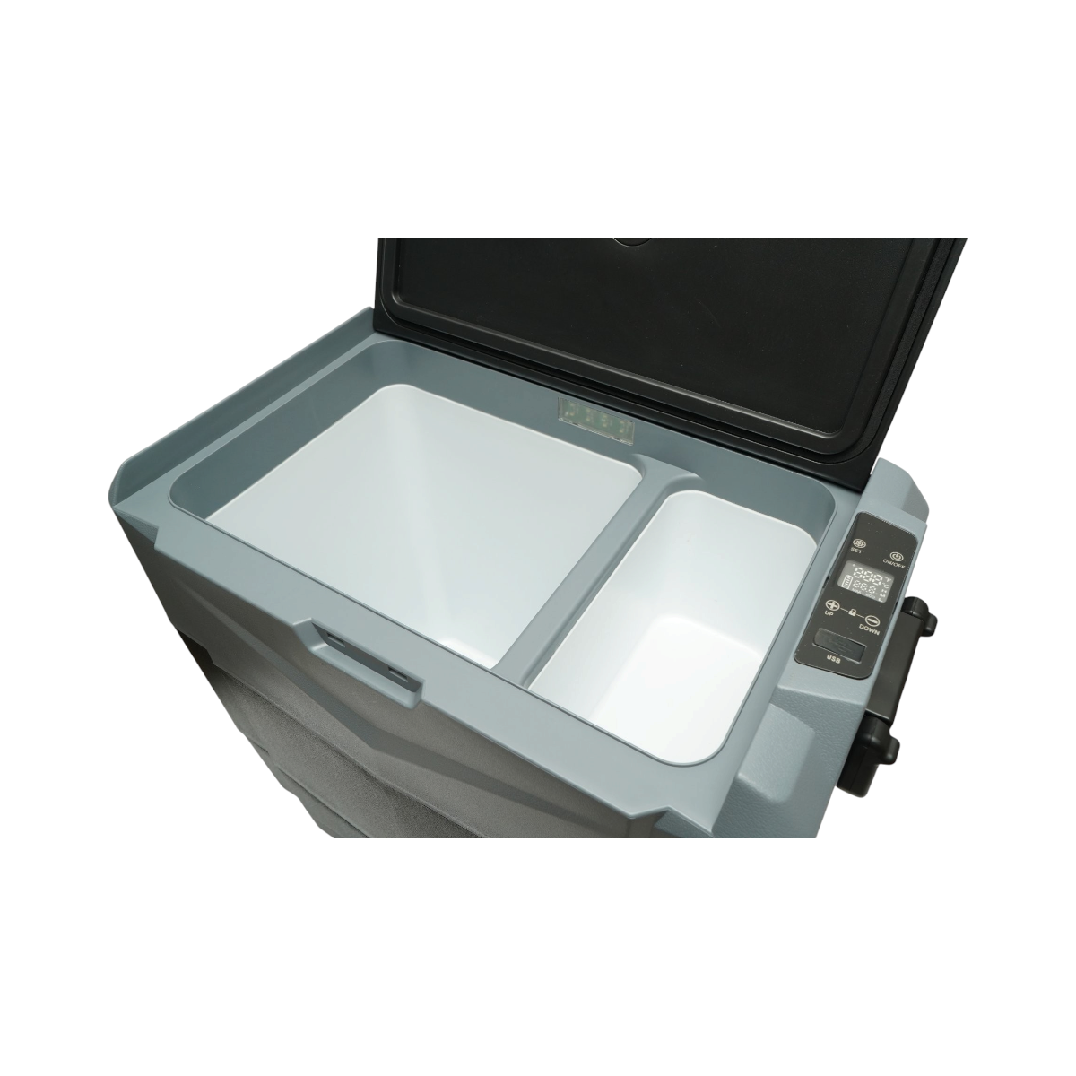 Frigider auto 55L cu compresor 12V-24V-220V, 60W, afisaj LCD, zona dubla de racire, USB 630x390x590mm - imagine 10