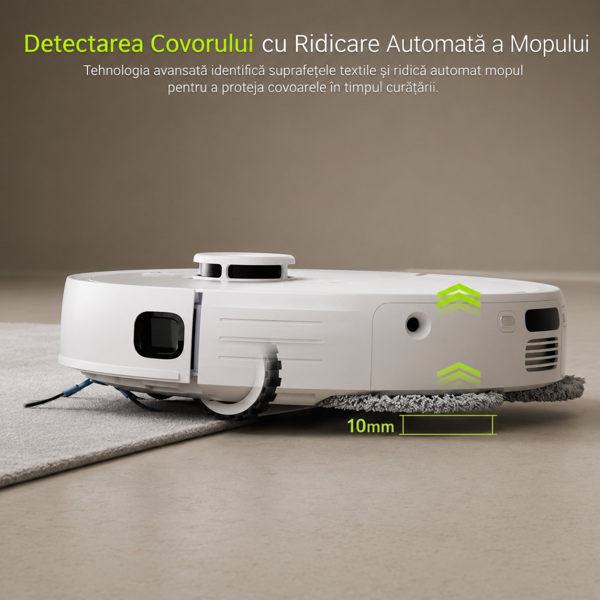 Aspirator robot inteligent cu functie mop 8500Pa, statie auto-golire, navigatie laser LDS, baterie 5200 mAh, perie anti-incurcare, control aplicatie WiFi Extravis - imagine 4