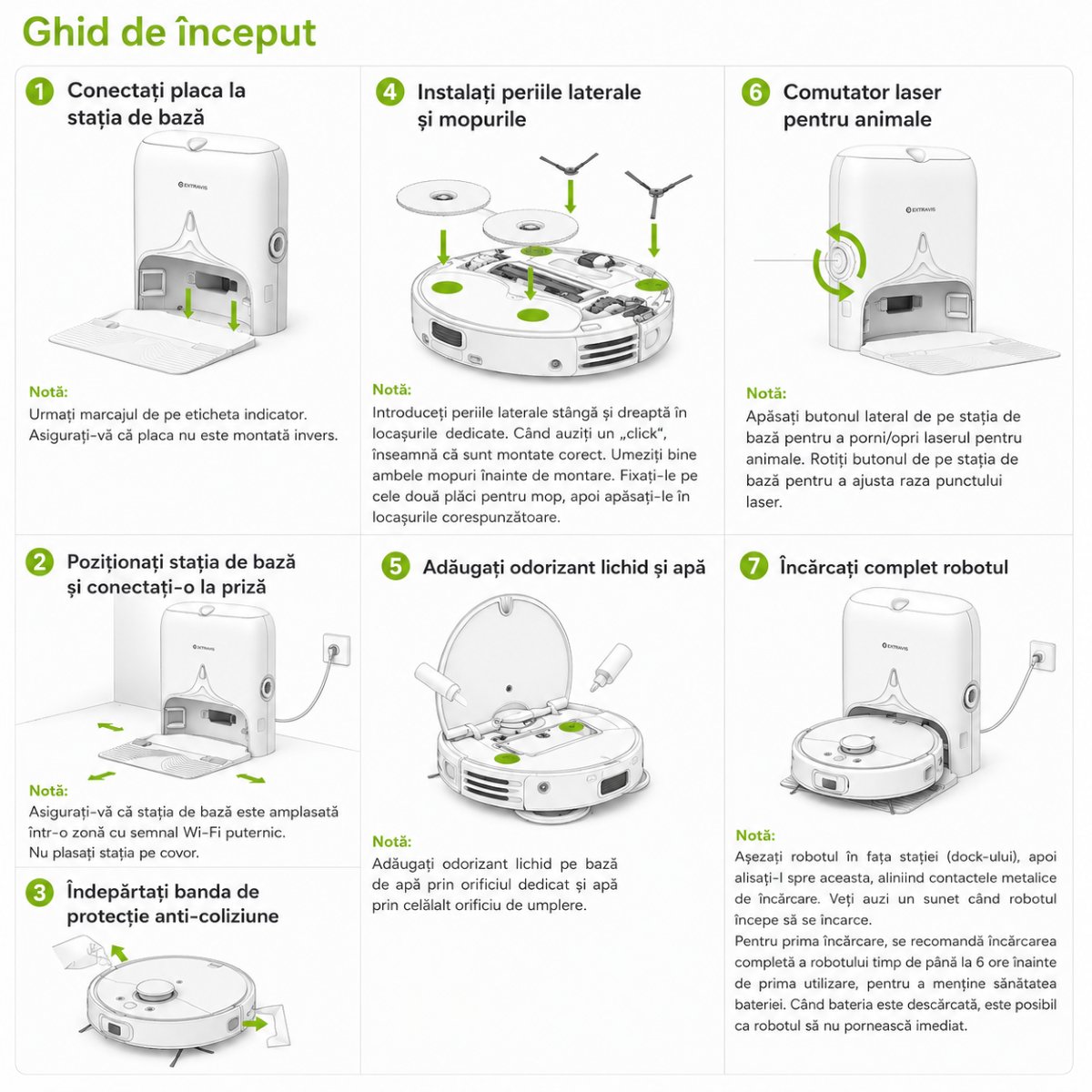Aspirator robot inteligent cu functie mop 8500Pa, statie auto-golire, navigatie laser LDS, baterie 5200 mAh, perie anti-incurcare, control aplicatie WiFi Extravis - imagine 19