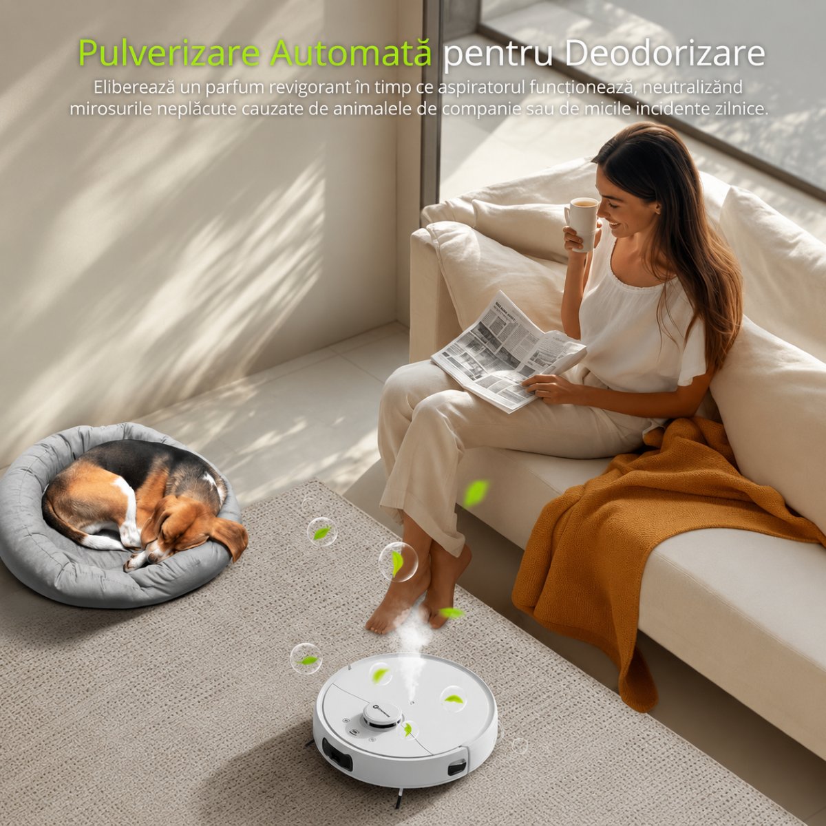 Aspirator robot inteligent cu functie mop 8500Pa, statie auto-golire, navigatie laser LDS, baterie 5200 mAh, perie anti-incurcare, control aplicatie WiFi Extravis - imagine 3