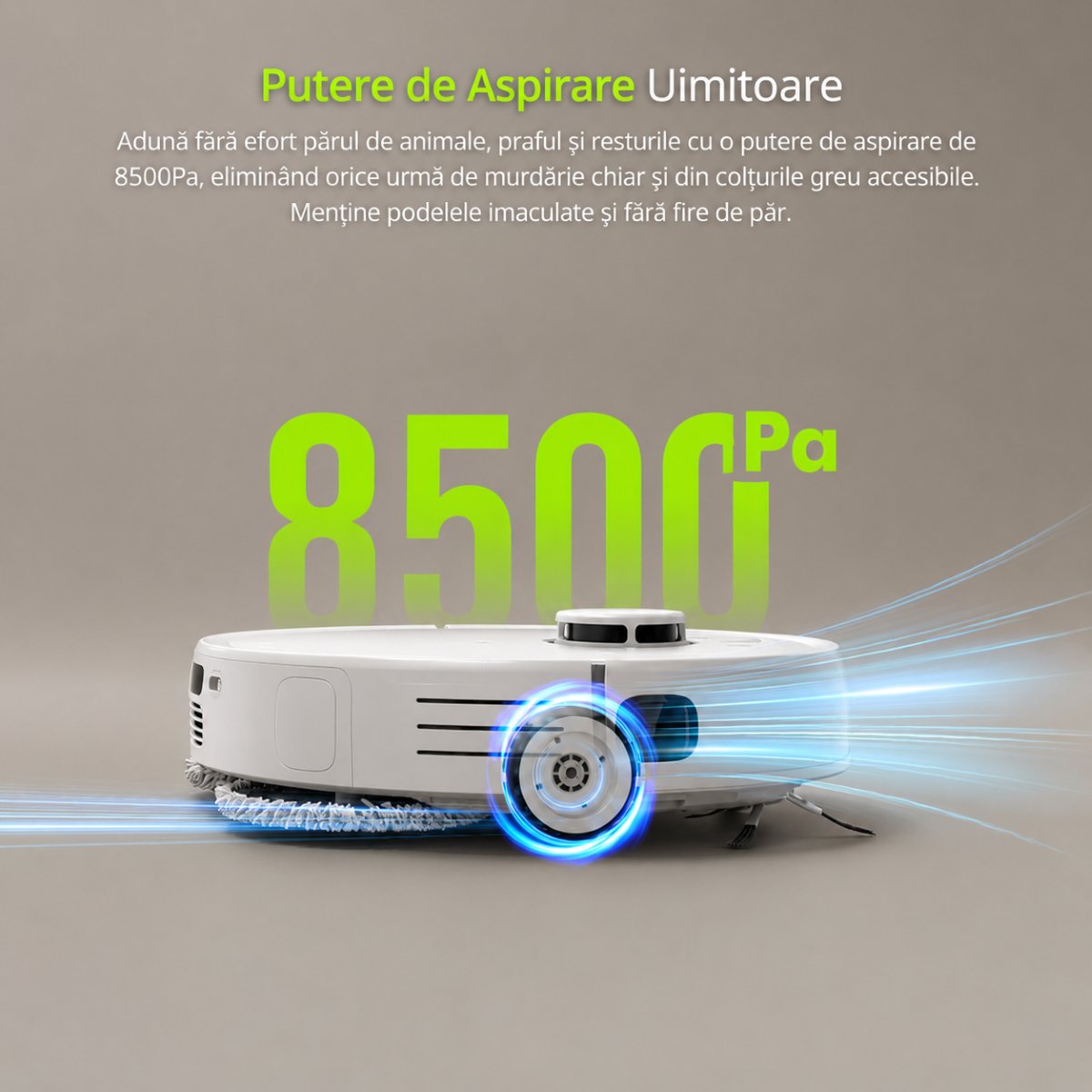Aspirator robot inteligent cu functie mop 8500Pa, statie auto-golire, navigatie laser LDS, baterie 5200 mAh, perie anti-incurcare, control aplicatie WiFi Extravis - imagine 2