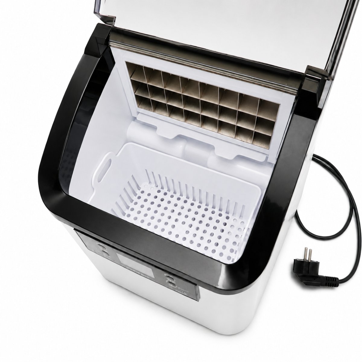 Aparat de facut cuburi de gheata inox 20 kg/24h, rezervor apa 2.5L, cos colectare 1.2kg, autocuratare, afisaj digital - imagine 11