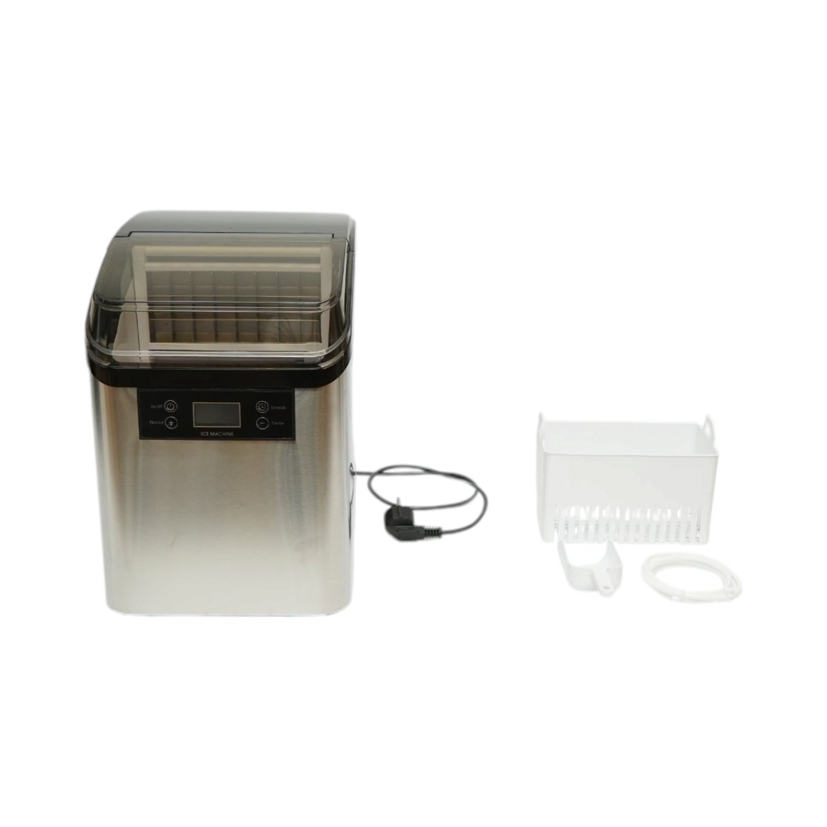 Aparat de facut cuburi de gheata inox 20 kg/24h, rezervor apa 2.5L, cos colectare 1.2kg, autocuratare, afisaj digital - imagine 2