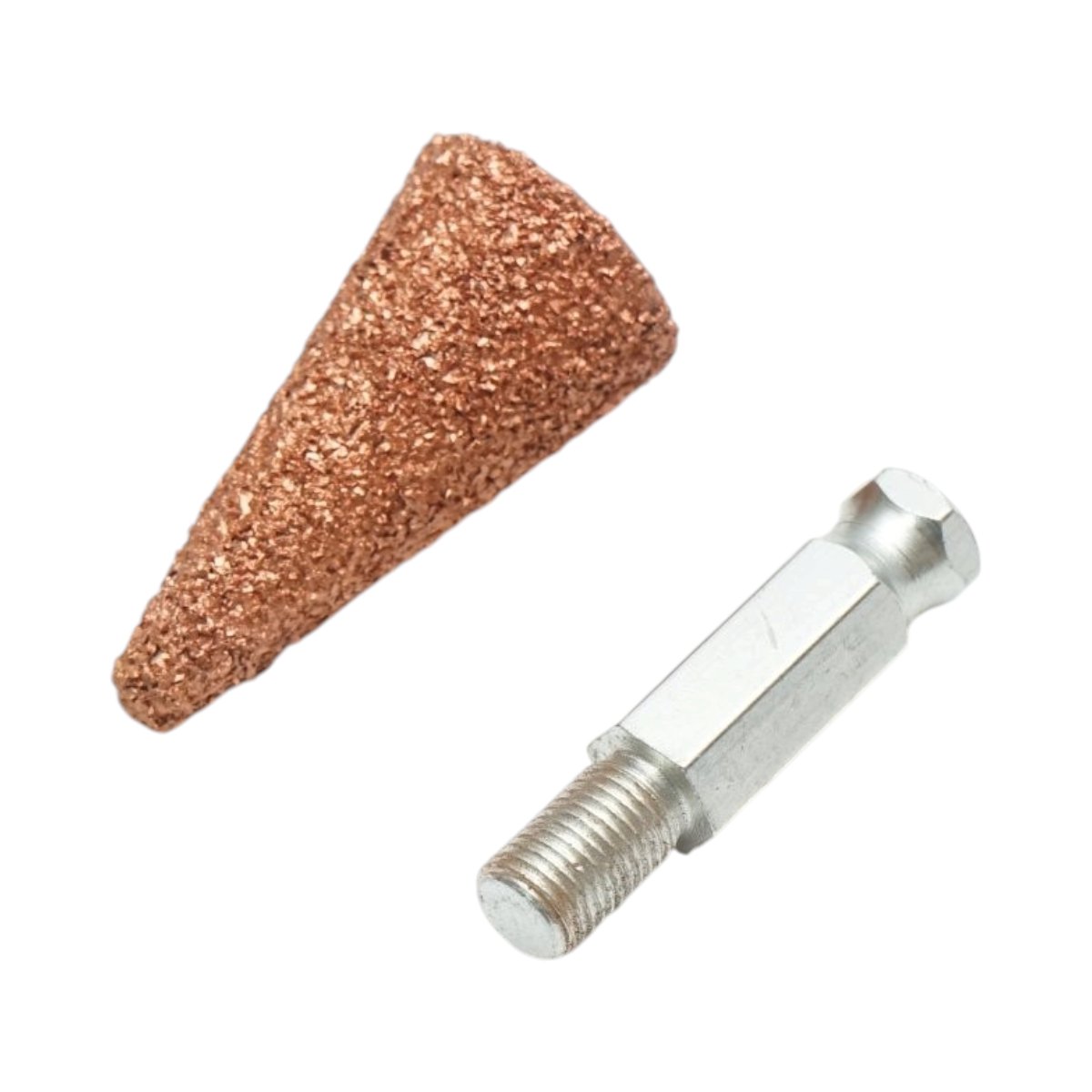 Piatra polizat anvelope abraziva conica 25x50mm, granulatie K36, tija hexagonala 3/8 inch - imagine 2
