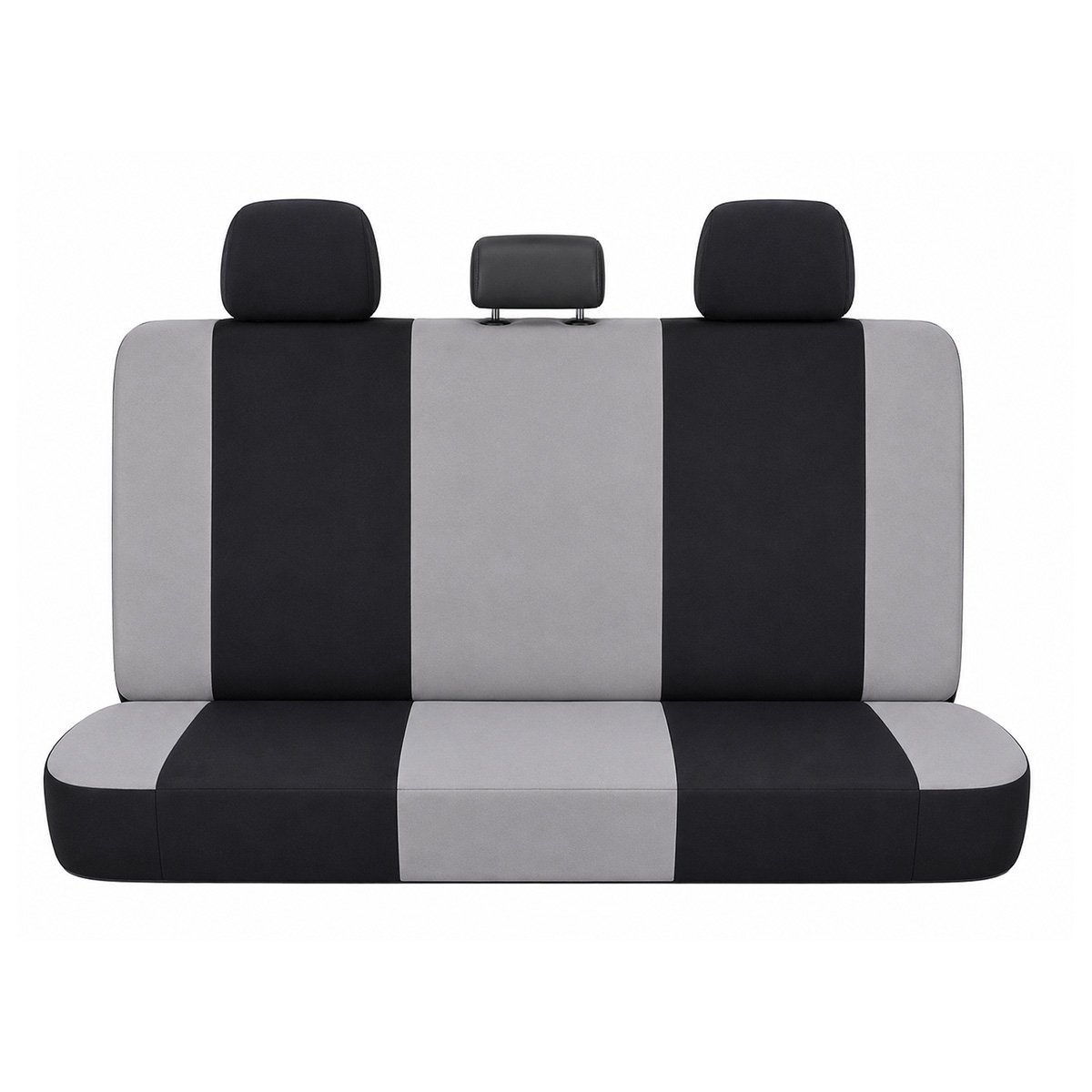 Set huse scaune auto universale gri-negru, material textil 8 piese - imagine 3