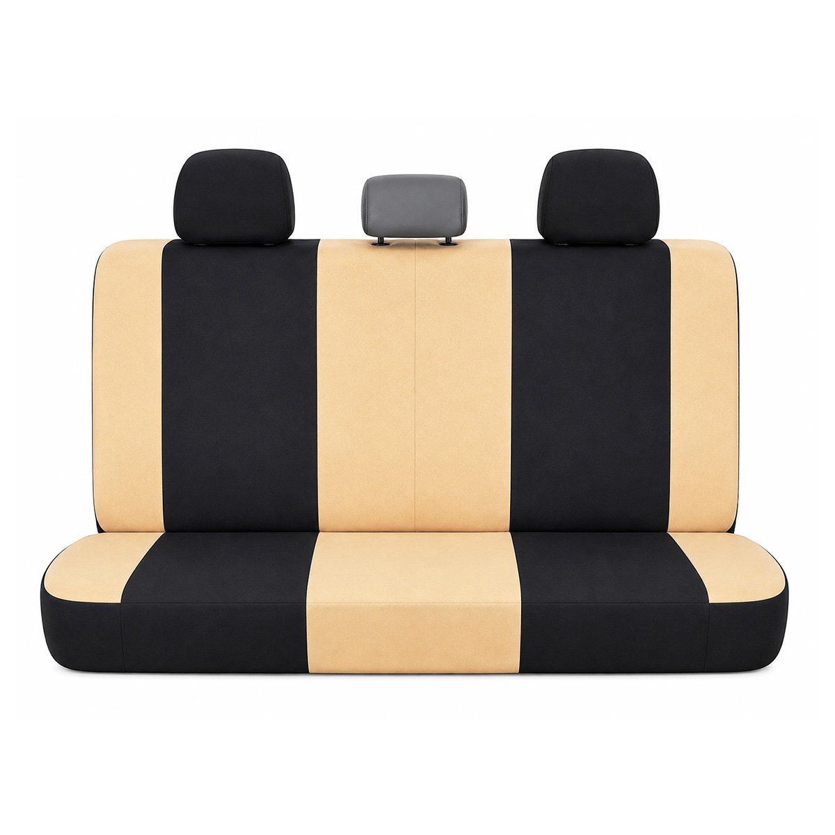 Set huse scaune auto universale crem-negru, material textil 8 piese - imagine 3
