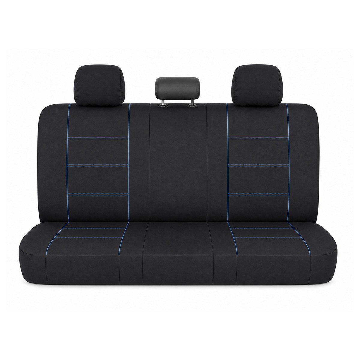 Set huse scaune auto universale negru-albastru, material textil 8 piese - imagine 3