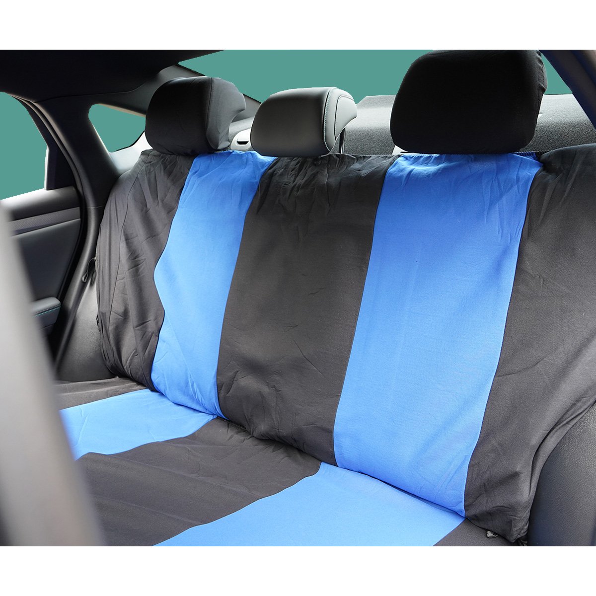 Set huse scaune auto universale albastru-negru, material textil 8 piese - imagine 8