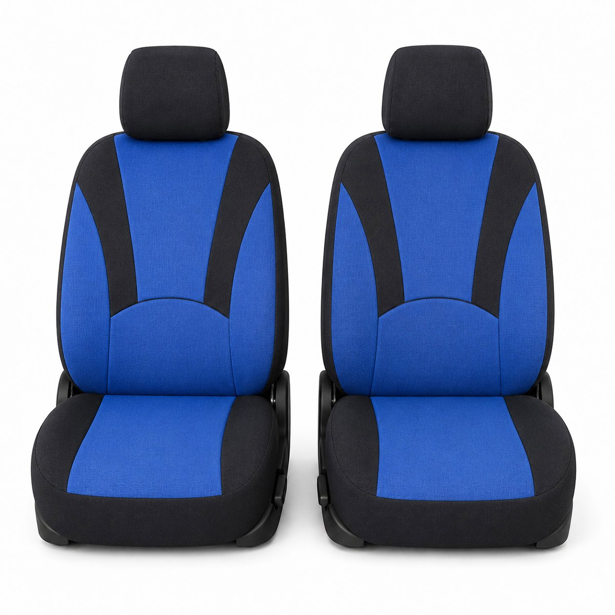 Set huse scaune auto universale albastru-negru, material textil 8 piese - imagine 2