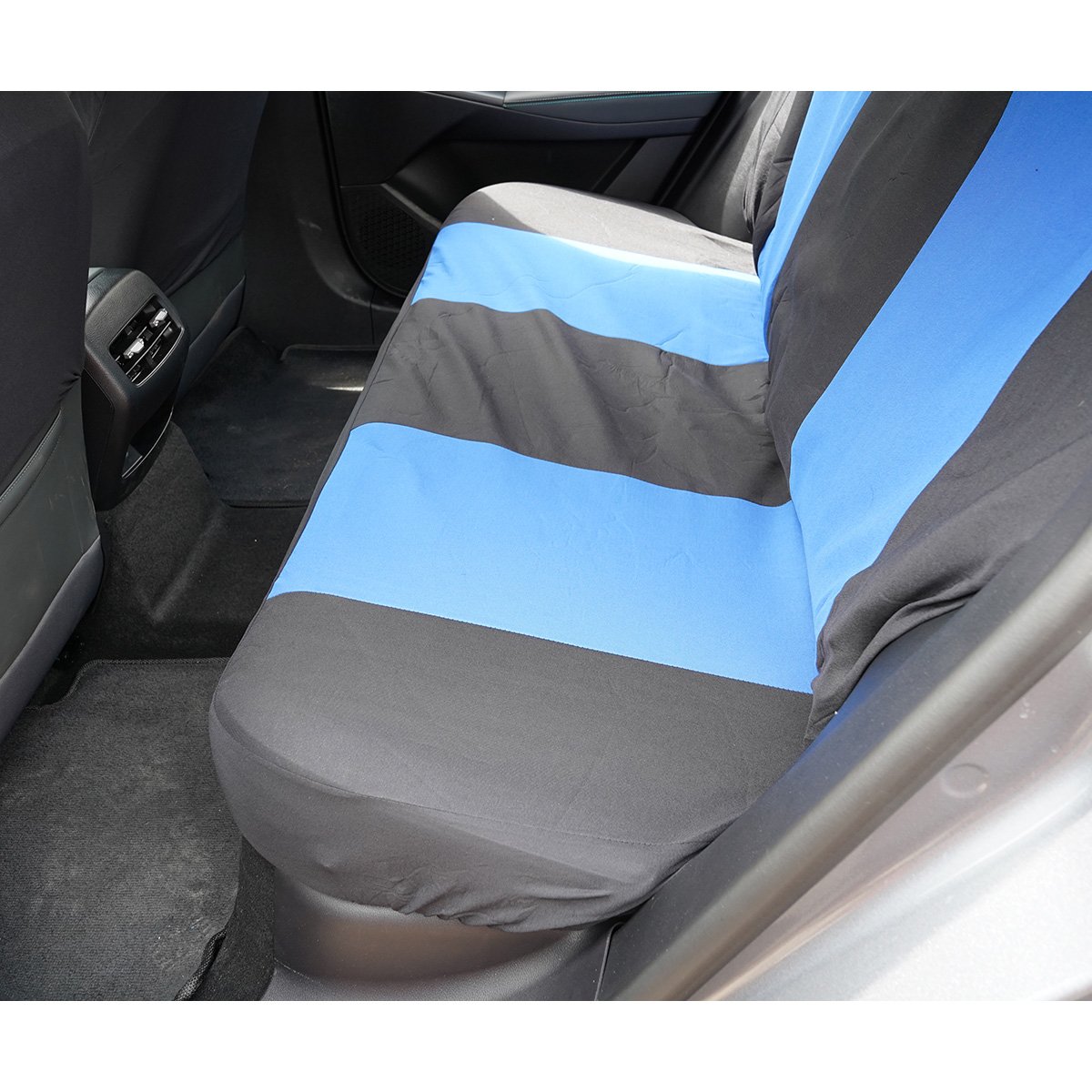 Set huse scaune auto universale albastru-negru, material textil 8 piese - imagine 7