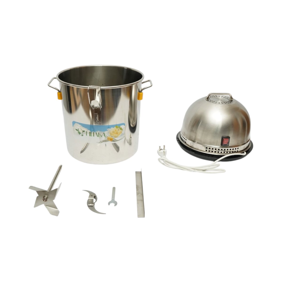 Aparat preparare unt electric profesional 300W, 220V, recipient inox 20L, lama paste tomate inclusa - imagine 2