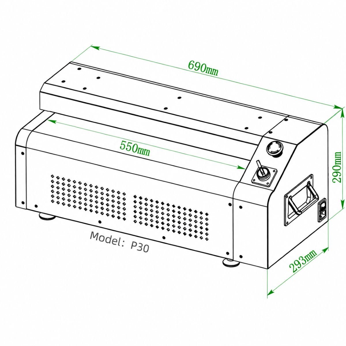Tocator carton profesional 550mm, 400W, 220V, viteza 5m/min, grosime maxima 10mm Breckner Germany - imagine 9