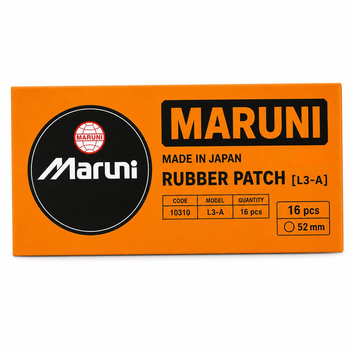 Set 16 petice vulcanizare rotunde 52mm + 1 tub adeziv Super Valcarn G 22ml pentru camere de aer L3-A Maruni made in Japan - imagine 2