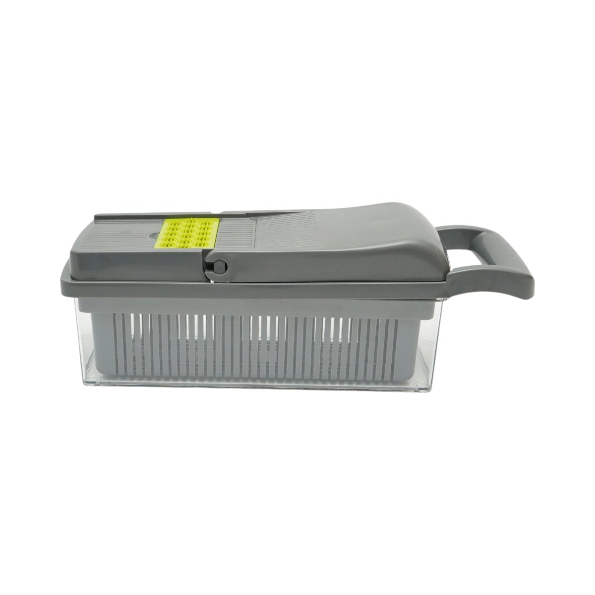 Tocator de legume multifunctional 12 in 1 manual, 8 lame inox interschimbabile, taietor legume, feliator, razatoare, decojitor, separator oua, recipient colectare - imagine 8