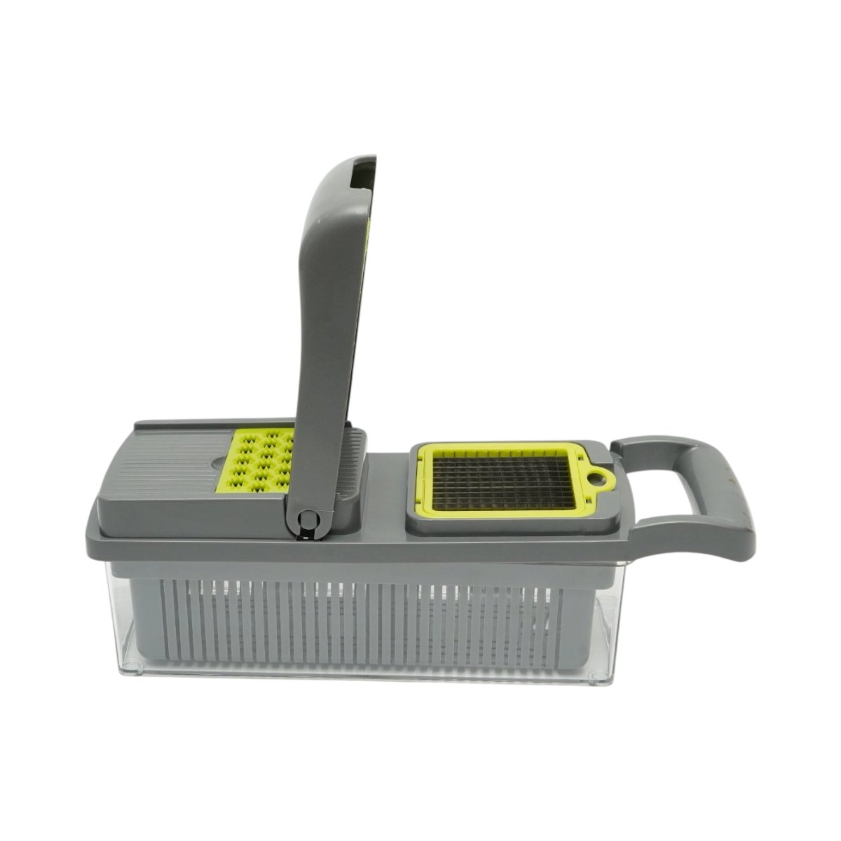 Tocator de legume multifunctional 12 in 1 manual, 8 lame inox interschimbabile, taietor legume, feliator, razatoare, decojitor, separator oua, recipient colectare - imagine 10