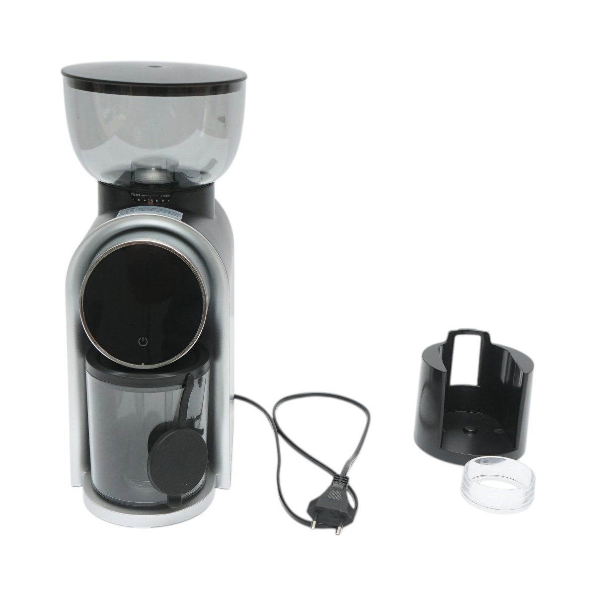 Rasnita electrica de cafea automata 150W, 220V, reglaj macinare 25 trepte, afisaj digital touch, bavuri conice, recipient boabe 250g - imagine 2