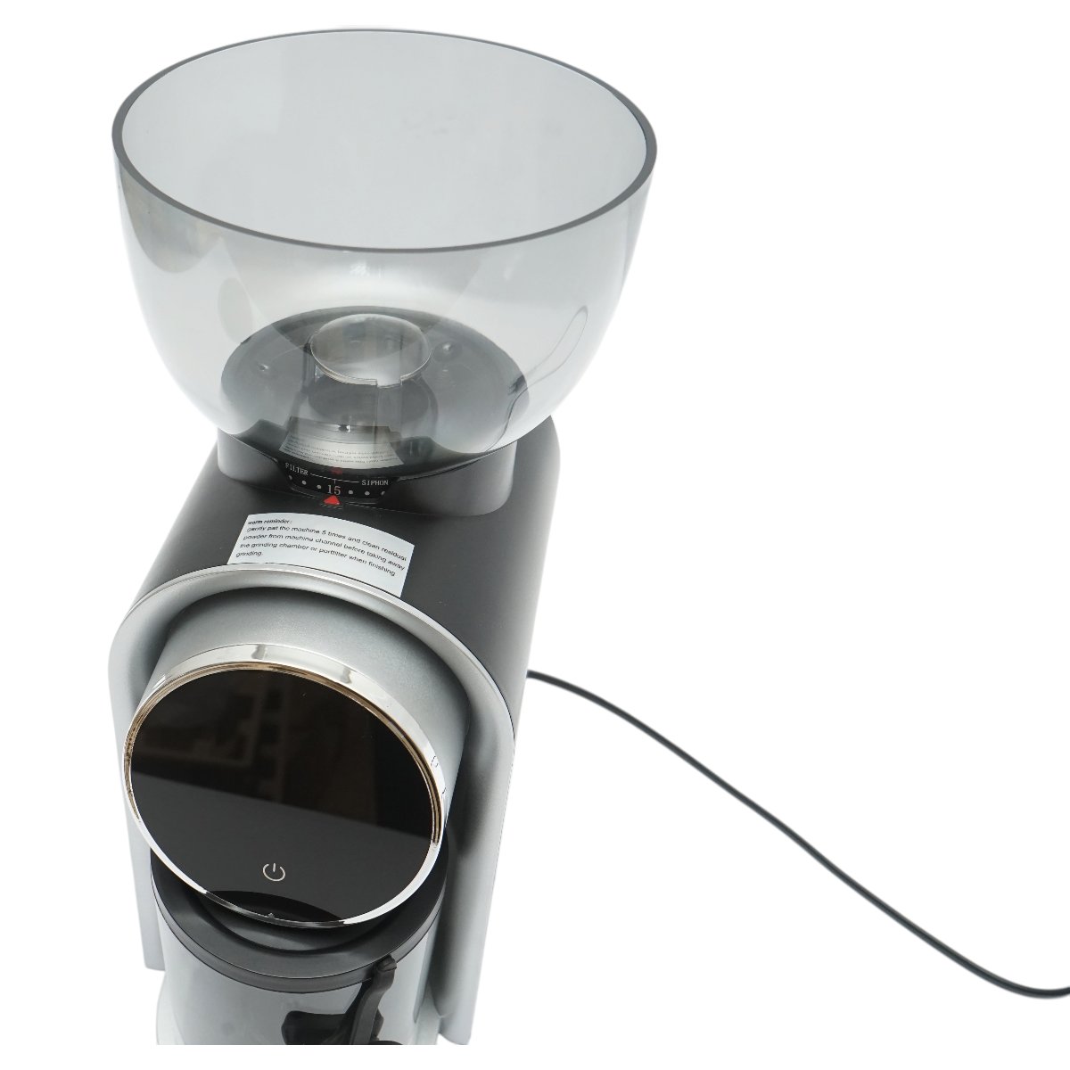 Rasnita electrica de cafea automata 150W, 220V, reglaj macinare 25 trepte, afisaj digital touch, bavuri conice, recipient boabe 250g - imagine 12