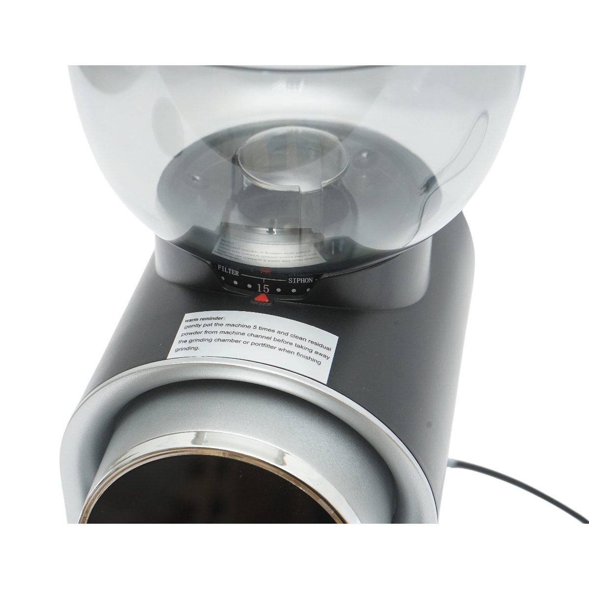 Rasnita electrica de cafea automata 150W, 220V, reglaj macinare 25 trepte, afisaj digital touch, bavuri conice, recipient boabe 250g - imagine 13